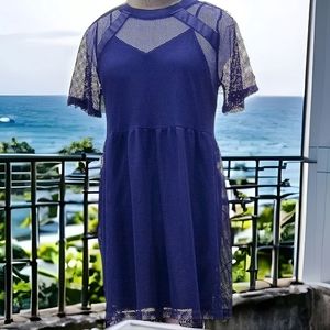 Elodie fish net oversized short sleeved dress sz S